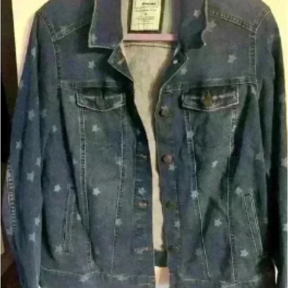Blue Star Pattern Denim Jacket